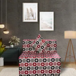 seventh heaven Relax 8 Inch PU Foam (72x30) 1 Seater Sofa Cum Mattress In Red Colour image 1