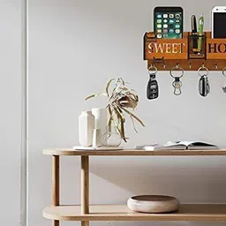 sage Wall Mounted Designer Key Holders for Decor Stylish Hook Stand Organizer Home Wood Key Holder image 3