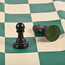 movex Morex 20 X 20 Inch Chess Vinyl Board Foldable Mat with Plastic Chess Pieces Educational Board Games image 4