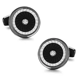 Peora Men Silver-Plated Textured Round Cufflinks image 4