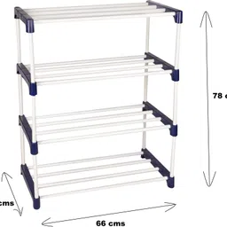 novatic Bookcase 4-Tier Books Storage Organizer Open Display for Home, Office, Library Metal Open Book Shelf image 4