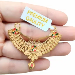 Designer Meenakari Gold Plated Mangalsutra Pendant Gold-plated Brass Locket-image-18