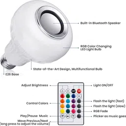 zynaty 220 W Music Round B24 LED Bulb image 1