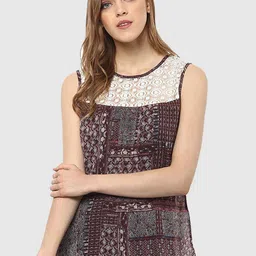 Magnetic Designs Brown & White Print Chiffon Top-picture-17