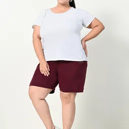 alza Solid Women Maroon Regular Shorts image 5