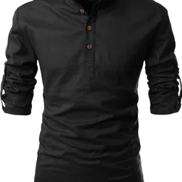 krisha trend Men Solid Cotton Blend Straight Kurta image 1