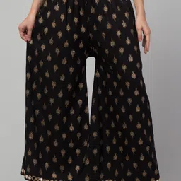 houseofcommon Women Straight Fit Black Cotton Blend Trousers-picture-27