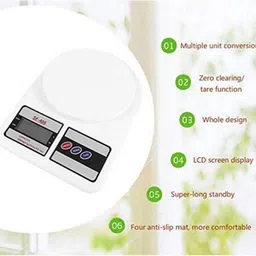 SarjuZone Electronic Digital 1Gm To 10 Kg Weight Scale LCD Kitchen Weight Scale Machine Measure For Fruits , Spice , Food , Vegetable And More Weighing Scale image 3