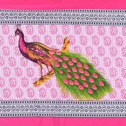 7mart 140 TC Cotton Queen Jaipuri Prints Flat Bedsheet image 3