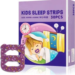 ramya beauty care Kids Sleep Strips 30pcs Mouth Shape Anti-Suffocation Design Mouth Tape Black Baby Knee Pads-picture-12