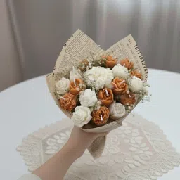 ignique Peach and White Scented Bouquet | Flower Melts | Soy Wax, Gifting, Home Decor Candle-picture-27
