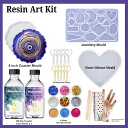 qroof Resin art kit for beginners moulds epoxy liquid supplies glitter set pigments-picture-46