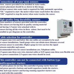 AQUAA SOLUTION Fully Automatic Water Level Controller & Indicator with 3 SS Sensors 1.5m Wire Wired Sensor Security System image 4