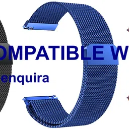 ACM WSM4M22BKBLRSG3922 Pack of 3 Watch Strap Magnetic Belt 22mm for PunnkFunnk Genquira Smartwatch (Black/Blue/Rose Gold) Smart Watch Strap image 1