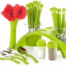 flyup "Complete Cutlery Set with Stand for Organized & Stylish Dining" Stainless Steel Cutlery Set-picture-17