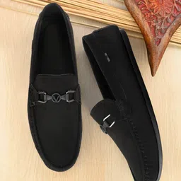 areeba Stylish Black Loafers for Men Office Wear Party Wear Formal Look Loafers Shoe Loafers For Men-picture-13