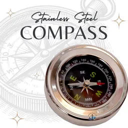 urva craft Stainless Steel Directional Magnetic Compass – Pocket Compass | Durable SS Build Compass image 4