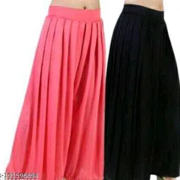 lasafiya Pack of 2 Women Regular Fit Red, Black Lycra Blend Trousers-picture-18