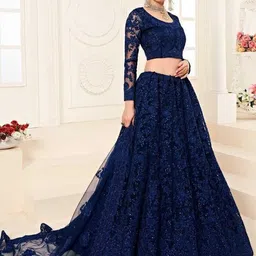 miara Embroidered Semi Stitched Lehenga Choli image 4
