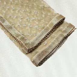 kamya fashion Net Embroidered Gold Women Dupatta image 2