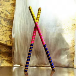 leafblu Premium Quality Navratri Wooden Dandiya Sticks for Garba Night (Pack of 1 Pair) Dandia Sticks-picture-24