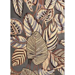 presto Grey Floral Wool 4 ft x 6 Hand Tufted Carpet image 2