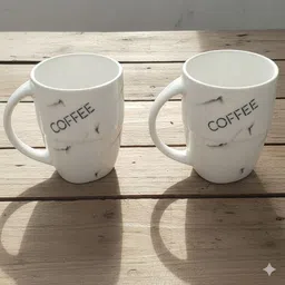 design khazana Microwave safe Coffee Print Milk Set of 2 Ceramic Coffee Mug image 1