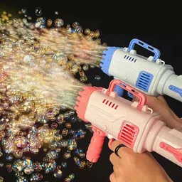 kidzfun 32 Holes Power Blow Bubble Launcher Gun Toy for kids - PACK OF 1 Toy Bubble Maker-picture-21