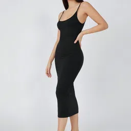 aahwan Women Bodycon Black Midi/Calf Length Dress image 3