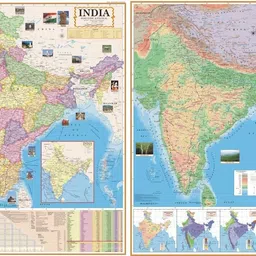 (COMBO OF 6 MAPS/CHARTS WITH COMPLIMENTARY HIGHLIGHTER & MAGNIFYING GLASS) INDIAN Constitution Map & History of India Map With India & World Map (Both Political & Physical)| Set Of 6| Map Size (28 * 40 Inch) (23 * 36 Inch)| Paper Mint| Complimentary Highlighter & Magnifying Glass| Best Useful for UPSC, SSC, IES and other Competitive Exams. (All English Maps) Paper Print. Paper Print-image-30