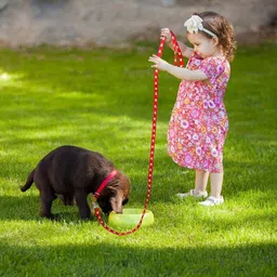 youstylo Paw print leash collar set (Red) 120 cm Dog Cord Leash image 2