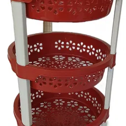 roni Plastic 3 Shelf Plastic Basket Organizer Vegetable Fruits or Multipurpose Kitchen Rack Storage Basket-picture-31