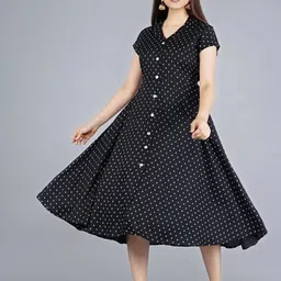 yogun fashion Women Fit and Flare Orange Midi/Calf Length Dress-picture-27