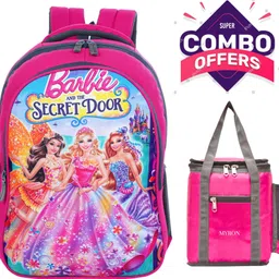 myron Barbie 1st/2nd/3rd/4th & 5th Class School Bag + Lunch Bag Combo for Girls Waterproof School Bag-picture-15