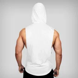 harry logan Men Printed Hooded Neck Polyester White T-Shirt image 2