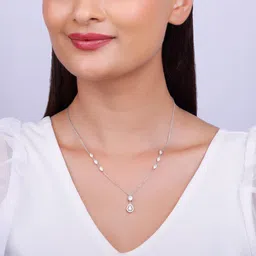 giva Sterling Silver Regal Radiance Necklace for Womens Cubic Zirconia Rhodium Plated Sterling Silver Necklace image 3