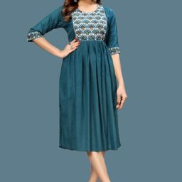dichika enterprise Women Fit and Flare Multicolor Midi/Calf Length Dress-picture-29