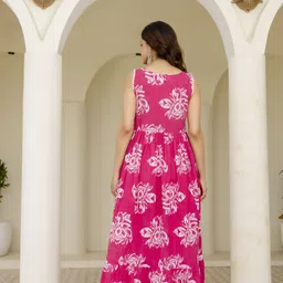 colorvibes Printed Pure Cotton Stitched Anarkali Gown image 4