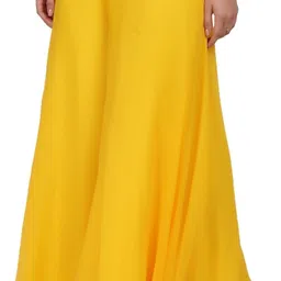 first arrival Women Flared Yellow Georgette Trousers image 3