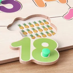 play nation 20 Pcs Wooden Number Knob & Peg Puzzle | Count 1-20 Learning Toys for Kids image 3