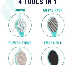 priyansh 4 In 1 Foot Pedicure Brush, Pumice Stone, Scrubber & File For Soft Care image 4