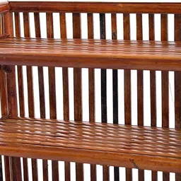 rainbow Wooden, Cane Book Shelf Utility, planter Shoe stand for Home Kitchen ,Office Engineered Wood Semi-Open Book Shelf image 3