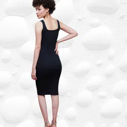 shoptowear Women Bodycon Black Above Knee/Mid Thigh Length Dress image 2