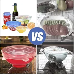 prime avtar Silicone Stretchable Lids,Reusable Silicone Lids Food And Bowl Covers 4 inch Lid Set, Pack of 6 image 3