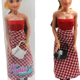 Big Size 30cm PVC Doll toy for girls holding Purse Movable Hands Leg Red,White-image-78