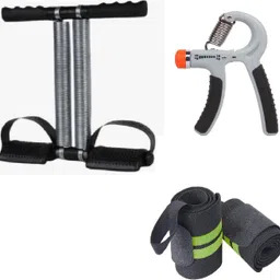 Set 3|Gun Hand Gripper1 Wrist Support Arm Band,Double Tummy Trimmer for Exercise Fitness Accessory Kit Kit-image-24