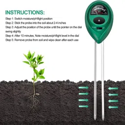 wolblix 2-Pack Soil pH Meter 3-in-1 Tester Kits with Moisture/Light Soil Test Kit image 5