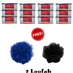 CHAMPARAN Non-Woven Saree Cover Maroon with Bathing Loofah Multi (Saree Cover 6 +1 Loofah) Cotton Laundry Bag-image-2
