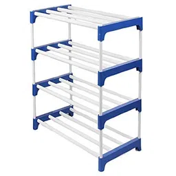 golaji GOLAJI® Plastic Rack for Multipurpose uses 4 Shelves(Blue) image 1