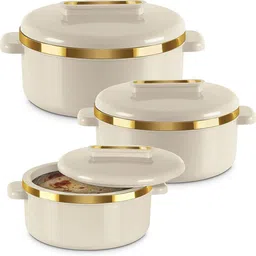 milton Curve Inner Stainless Steel Casserole Jr Ivory Pack of 3 Serve Casserole-picture-16
